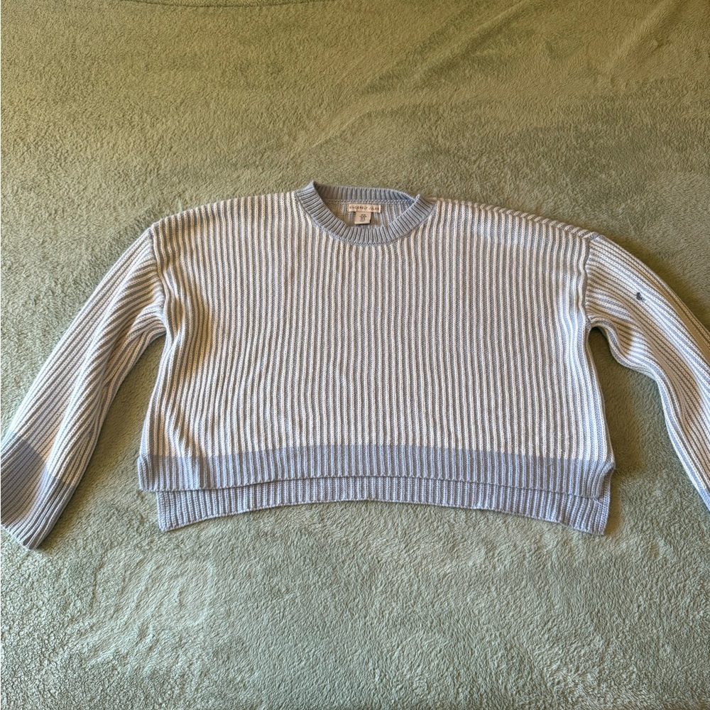 Sincerely Jules Light Blue and White Striped Sweater